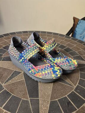 St. John's Bay Multicolor Woven Mary Jane Wedge